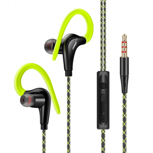 Wired Sports Ear Hook Headphone - Green