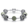 Crystal Bead Charm Bracelet - Green