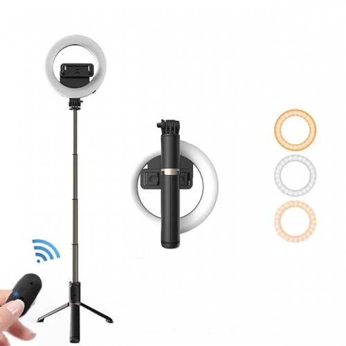 4 in 1 Bluetooth Selfie Stick Ring Light with Remote Control