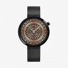 Geometric Dial Stainless Steel Mesh Watch - Rose Gold Dial