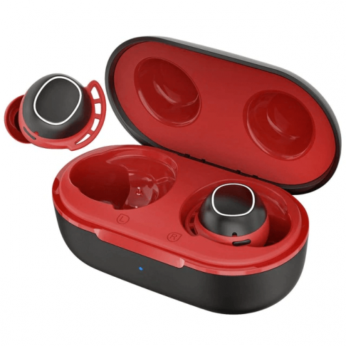 IPX7 Wireless Waterproof Earphones - Black and Red