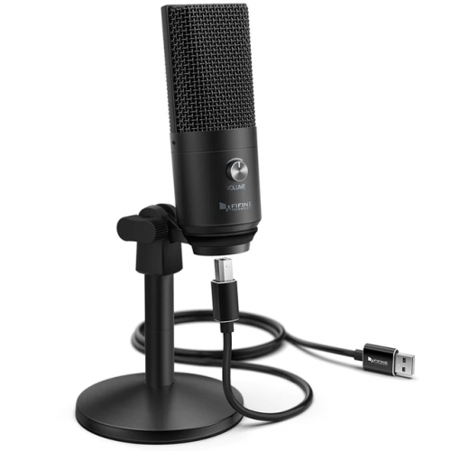 Real-Time USB Microphone for Recording - Black