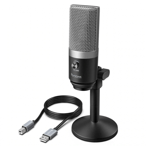 Real-Time USB Microphone for Recording - Silver
