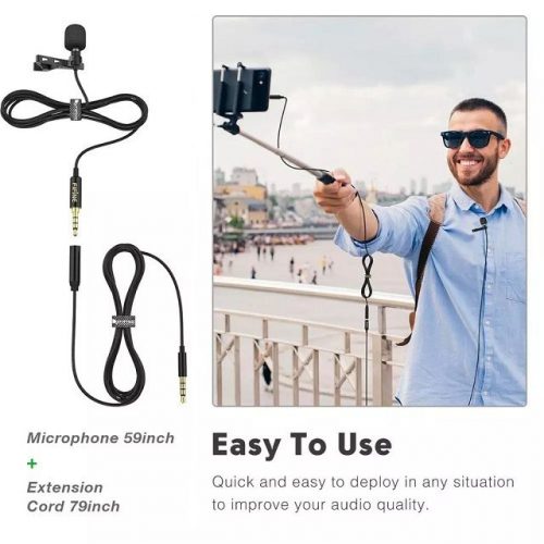Vlogging Lavalier Lapel Microphone - Easy to Use