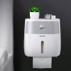 Toilet Paper Holder Storage Unit - Grey