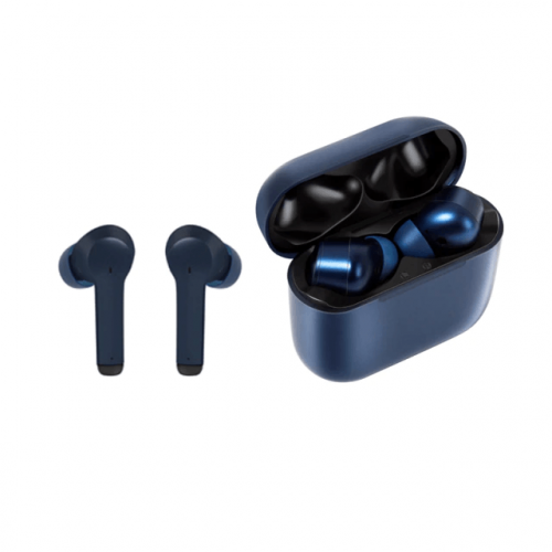 Bluetooth Rechargeable Hearing Aid In Ear Earphones - Blue